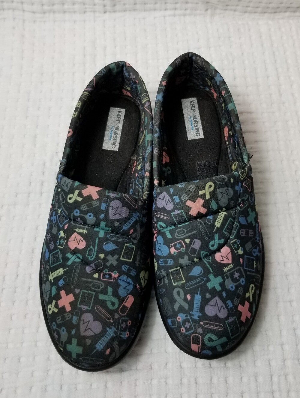 Boaonda "Keep Nursing" Medical Theme Slip-On Loafers